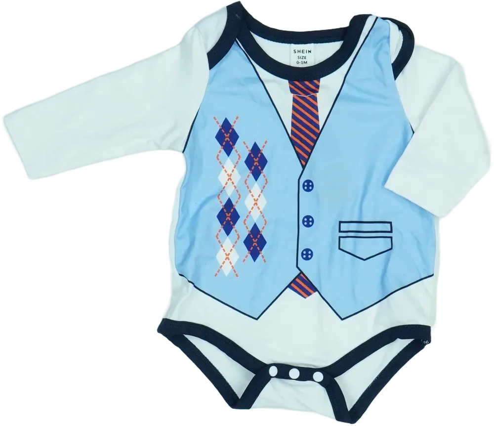 Fehér Shein Hosszú ujjú body EU 62 / UK 0-3 hónap / US 0-3 hónap