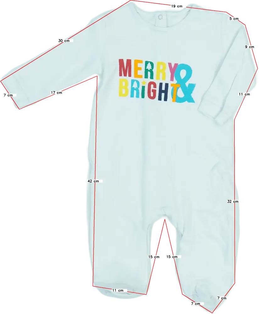 Fehér Matalan Hosszú ujjú rugdalózó EU 74 / UK 6-9 hónap / US 6-9 hónap