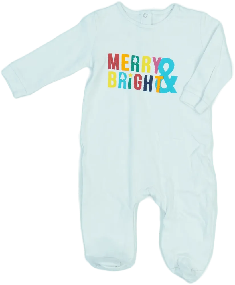 Fehér Matalan Hosszú ujjú rugdalózó EU 74 / UK 6-9 hónap / US 6-9 hónap