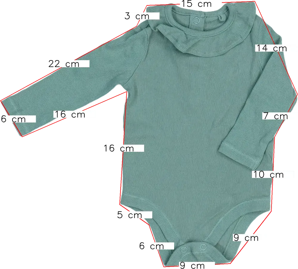 Zöld TU Hosszú ujjú body EU 62 / UK 0-3 hónap / US 0-3 hónap