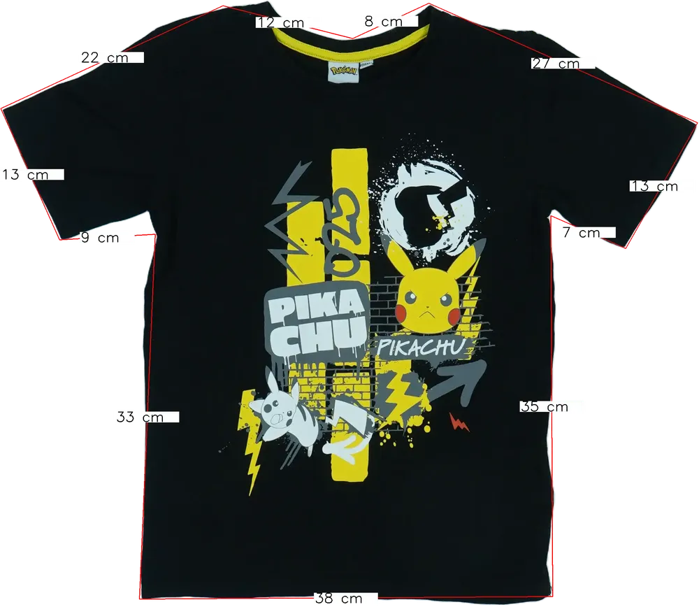 Fekete Pokémon Póló EU 140 / UK 10 év / US 10 év/L