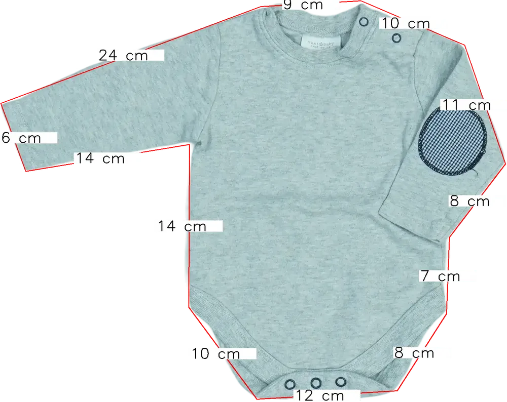 Szürke Next Hosszú ujjú body EU 68 / UK 3-6 hónap / US 3-6 hónap