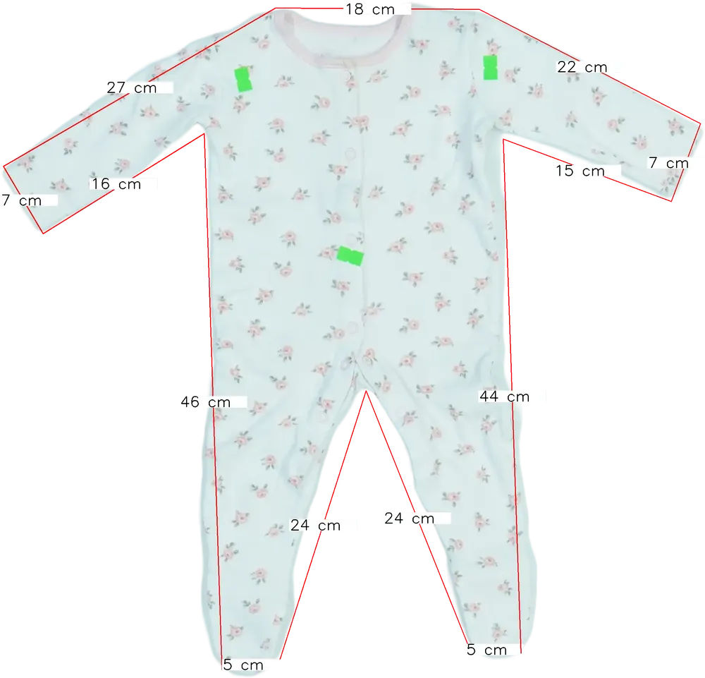 Fehér Next Hosszú ujjú rugdalózó EU 68 / UK 3-6 hónap / US 3-6 hónap