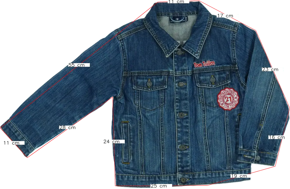 Kék Tom Tailor Farmerdzseki EU 122 / UK 7 év / US 7 év/M