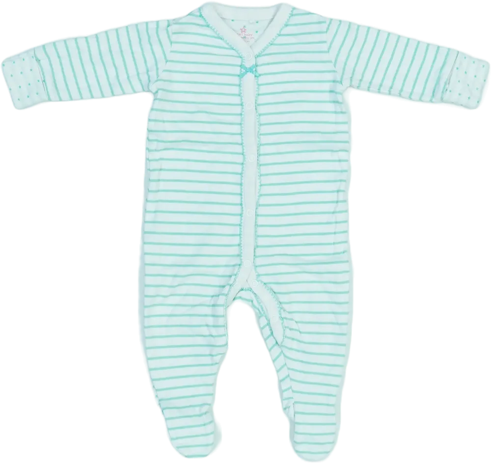 Fehér Next Hosszú ujjú rugdalózó EU 68 / UK 3-6 hónap / US 3-6 hónap