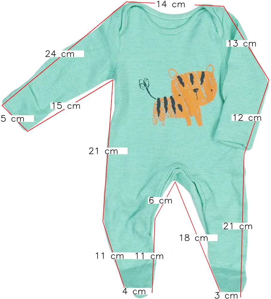 Green F&amp;F/Fred&amp;Flo Sleepsuit (long sleeve) EU 50 / UK Newborn / US Newborn