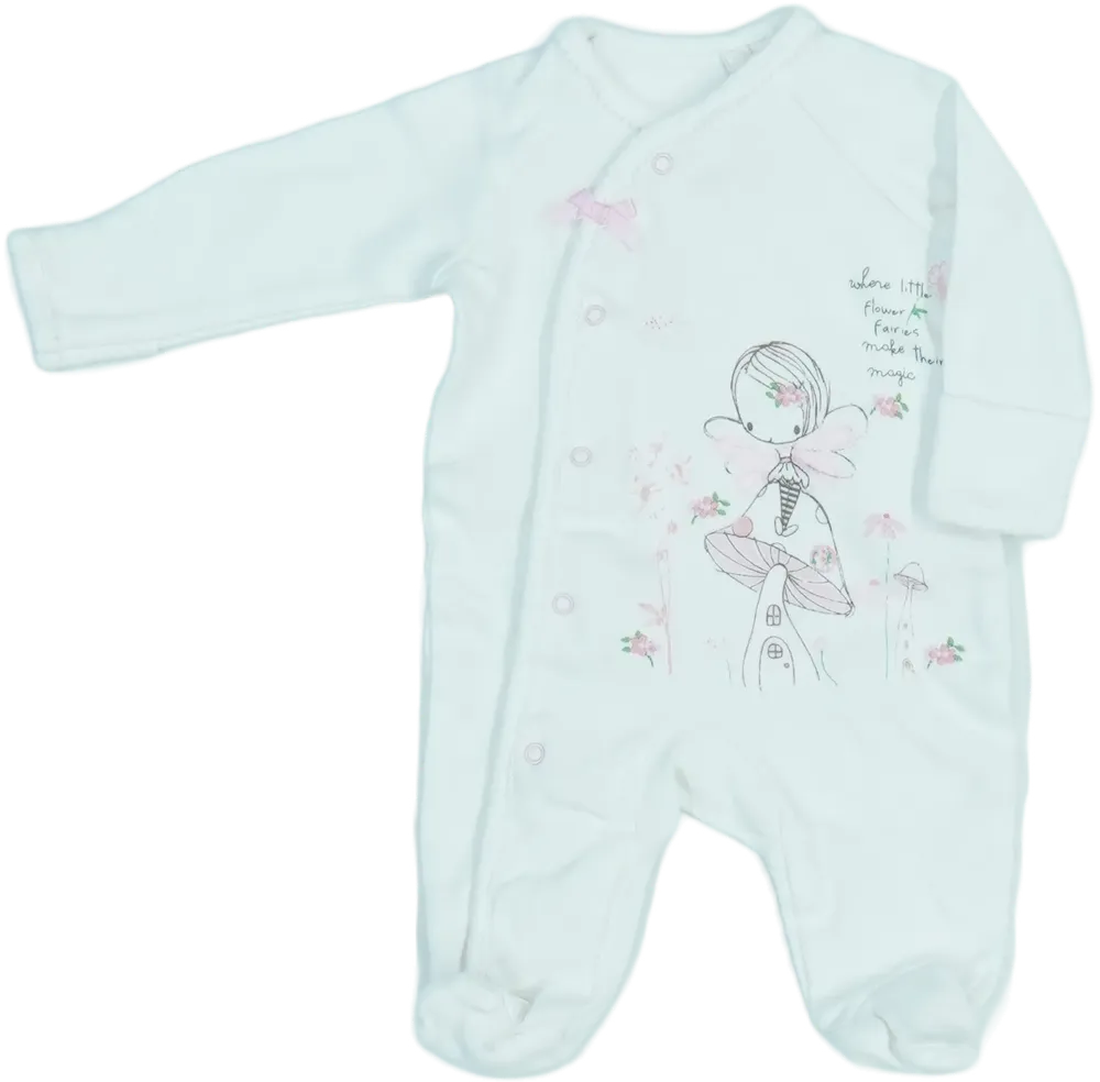 Fehér TU Hosszú ujjú rugdalózó EU 50 / UK Újszülött / US Újszülött