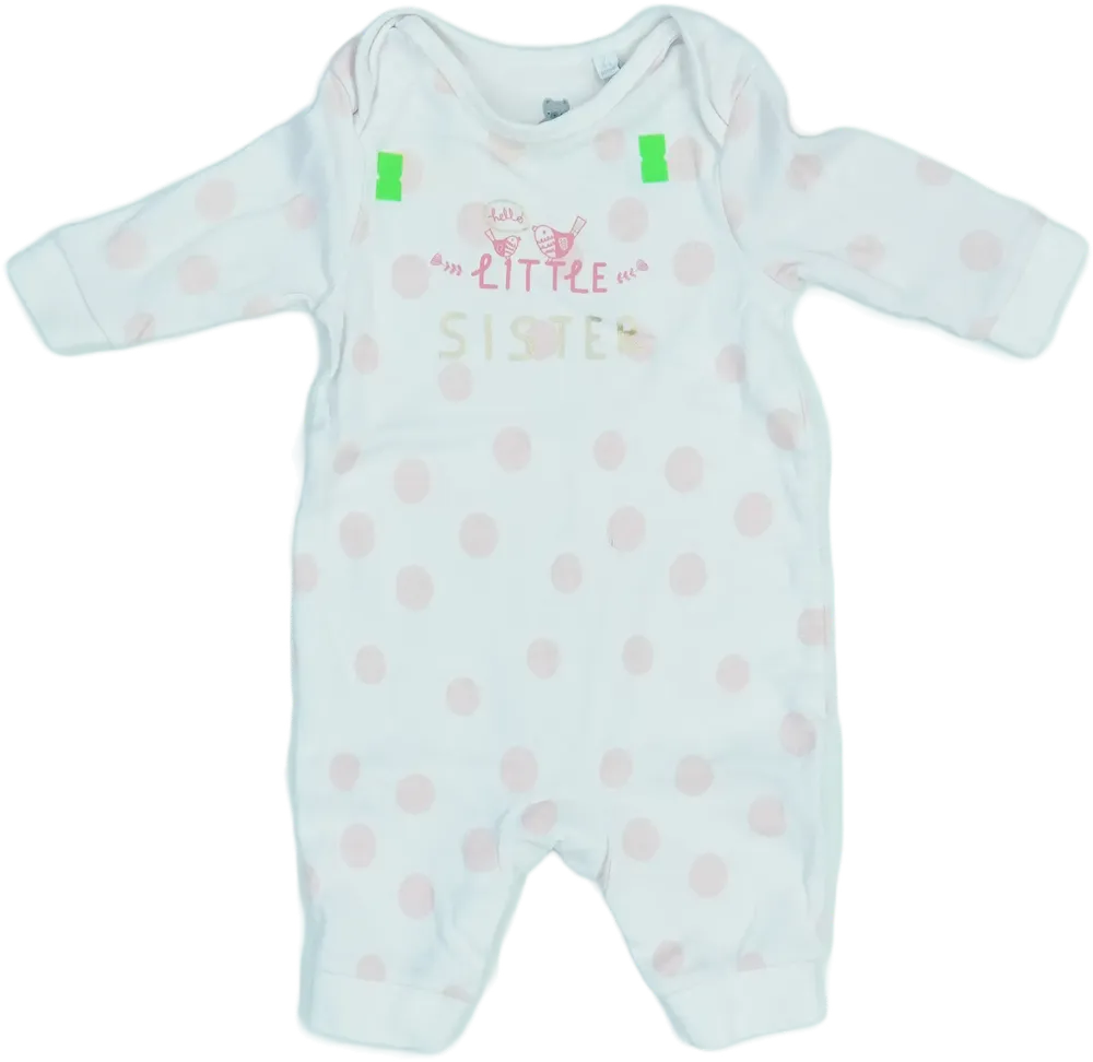 Fehér BlueZoo Hosszú ujjú rugdalózó EU 62 / UK 0-3 hónap / US 0-3 hónap