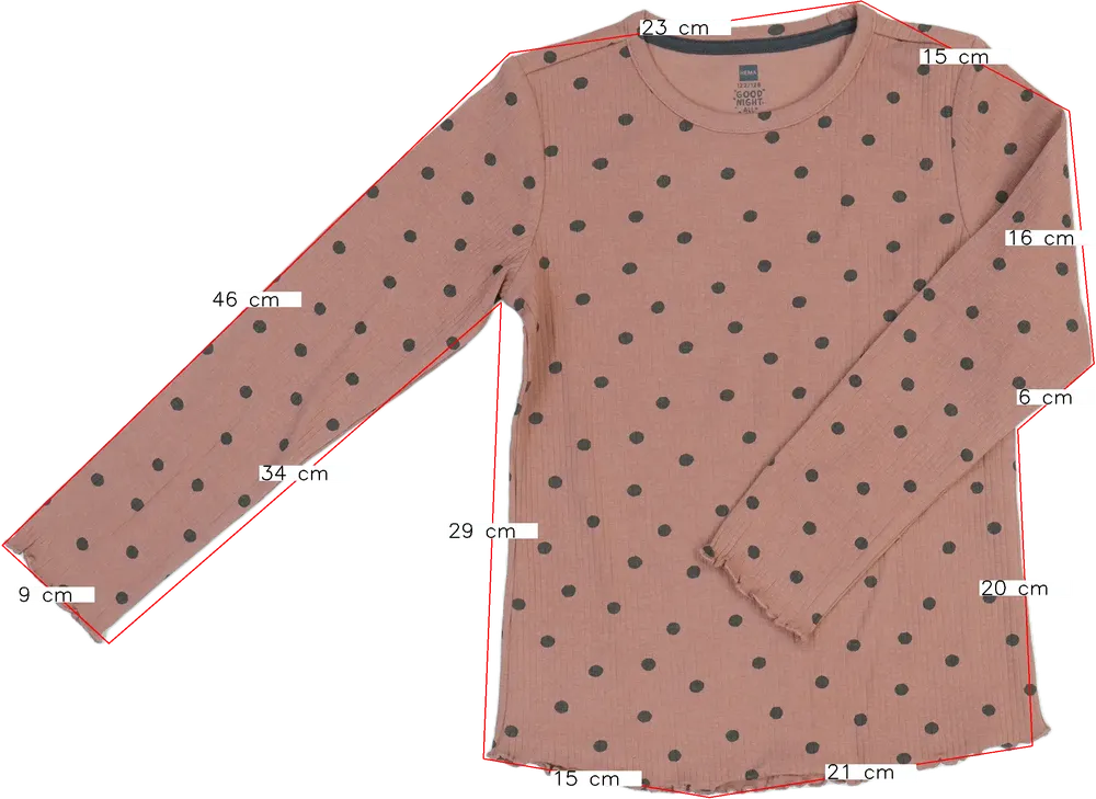 Barna Hema Pizsama felső EU 128 / UK 8 év / US 8 év/M