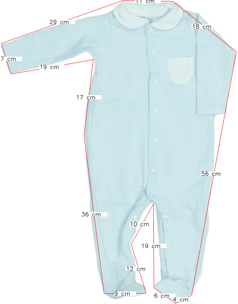 Kék Babidu Hosszú ujjú rugdalózó EU 80 / UK 9-12 hónap / US 12 hónap