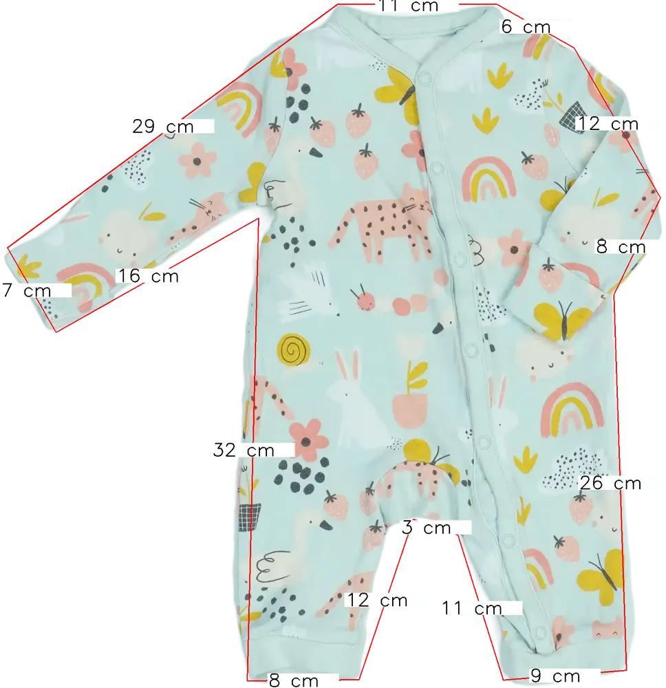 Zöld TU Hosszú ujjú rugdalózó EU 68 / UK 3-6 hónap / US 3-6 hónap