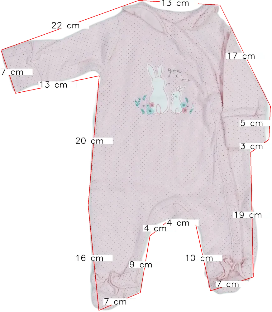 Pink Mini Club Sleepsuit (long sleeve) EU 50 / UK Newborn / US Newborn