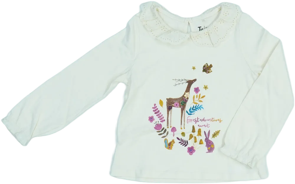 Fehér TU Hosszú ujjú felső EU 110 / UK 5 év / US 5 év/XS