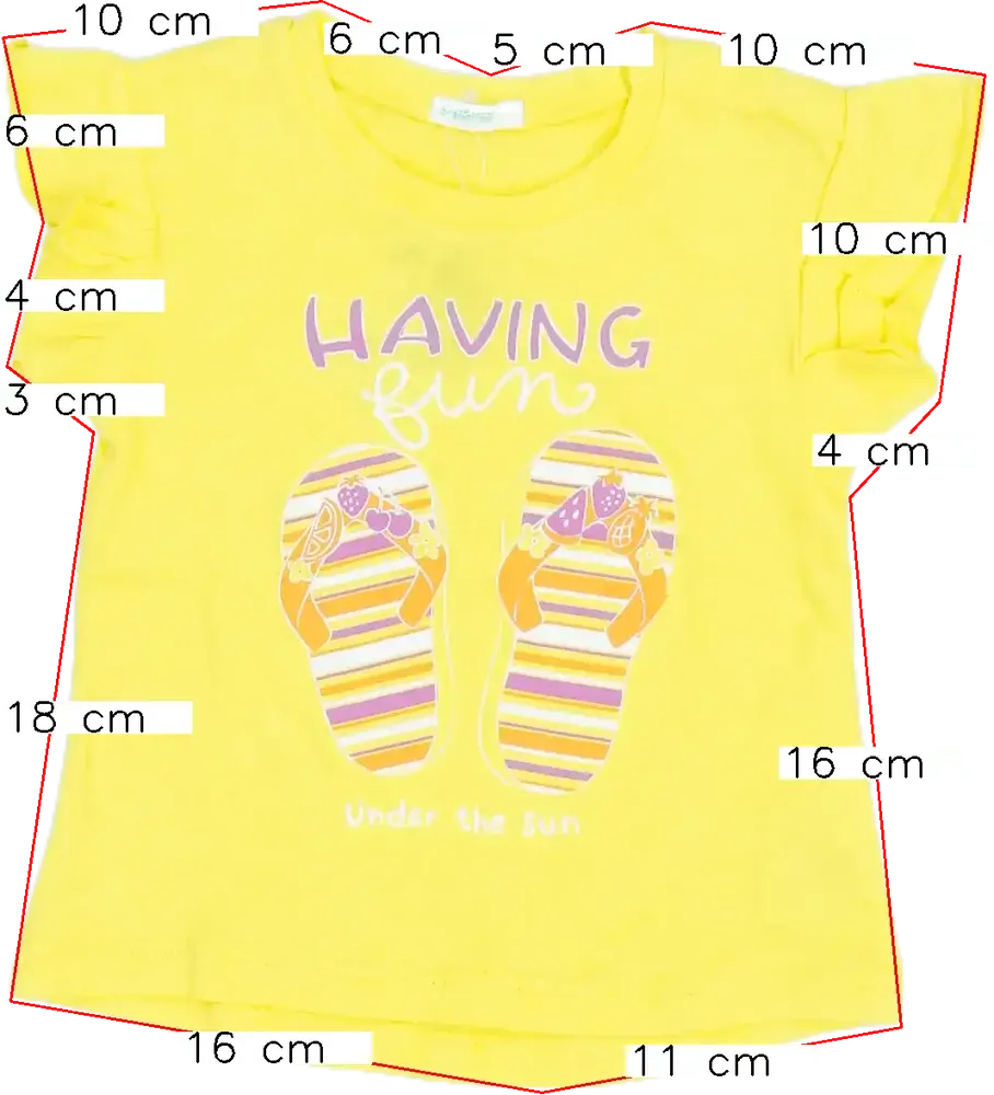 Yellow Benetton T-shirt EU 68 / UK 3-6 months / US 3-6 months