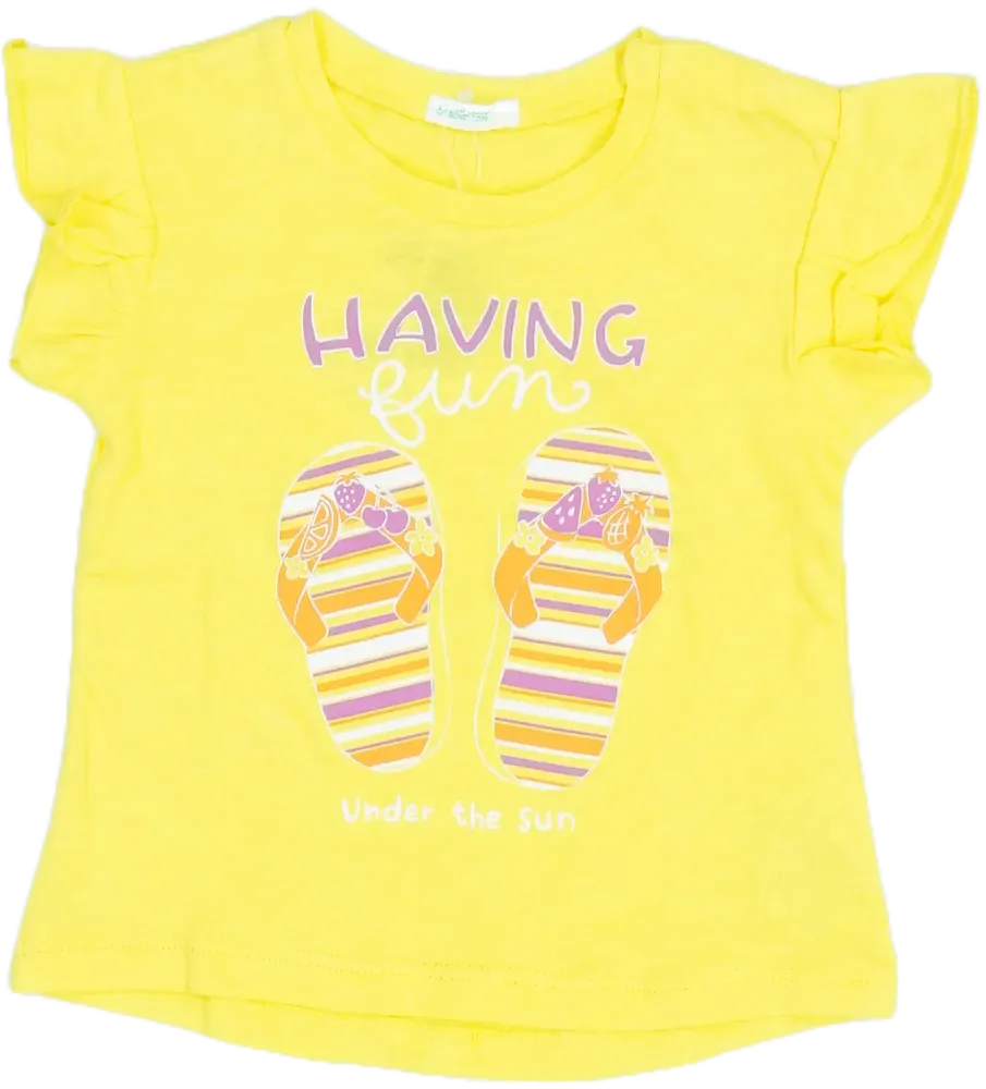 Yellow Benetton T-shirt EU 68 / UK 3-6 months / US 3-6 months