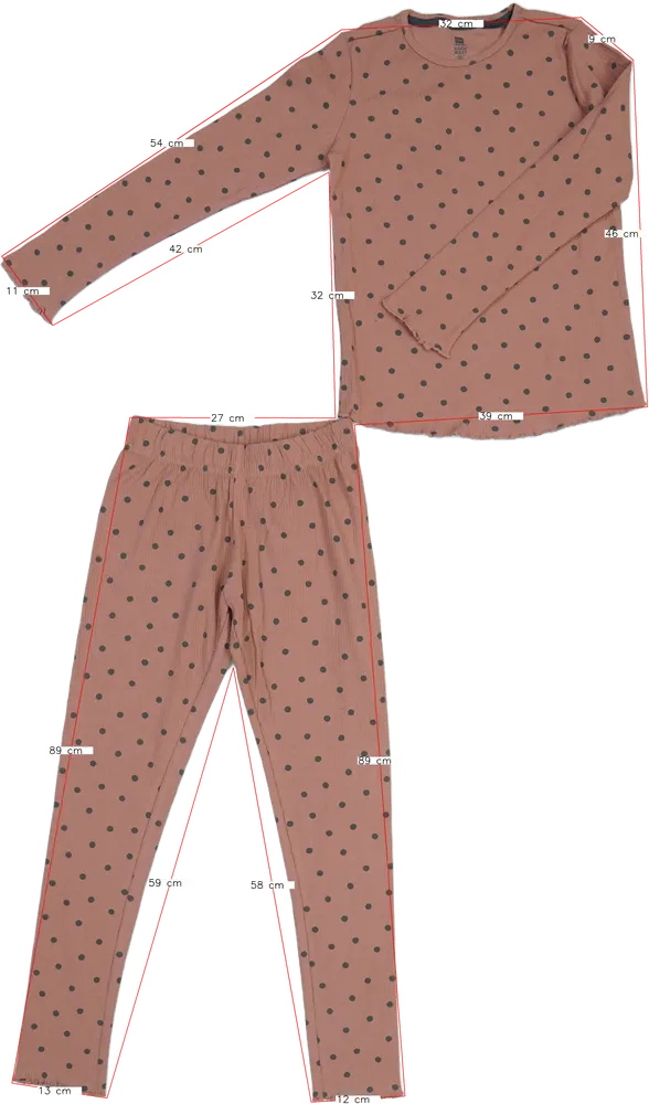 Barna Hema Pizsama EU 152 / UK 12 év / US 12 év/L