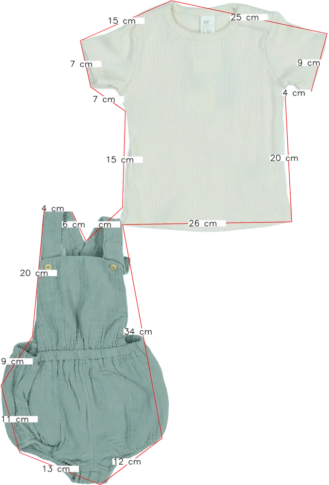 Multicoloured H&amp;M 2-piece set - Top &amp; Bottom EU 86 / UK 12-18 months / US 18 months