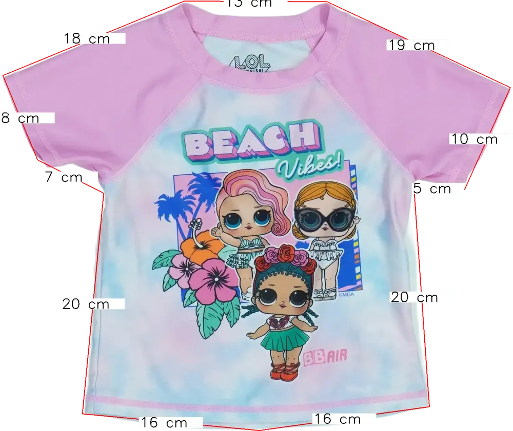 Rózsaszín LOL Napvédő felső EU 116 / UK 6 év / US 6 év/S