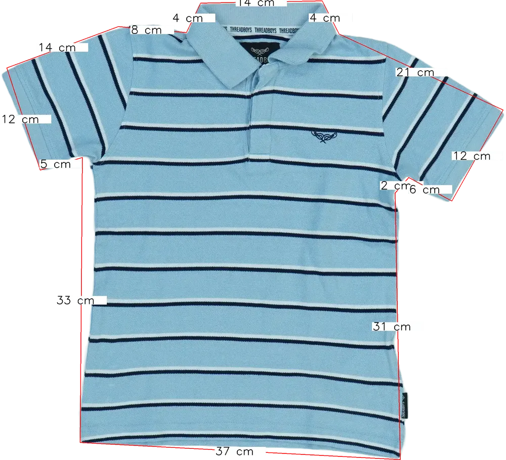 Kék Threadboys Galléros póló EU 128 / UK 8 év / US 8 év/M