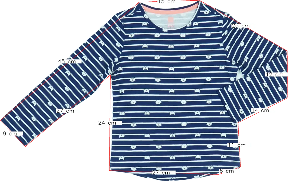 Kék Hema Hosszú ujjú felső EU 116 / UK 6 év / US 6 év/S