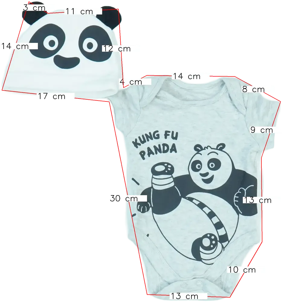 Grey DreamWorks 2-piece set - Top EU 62 / UK 0-3 months / US 0-3 months