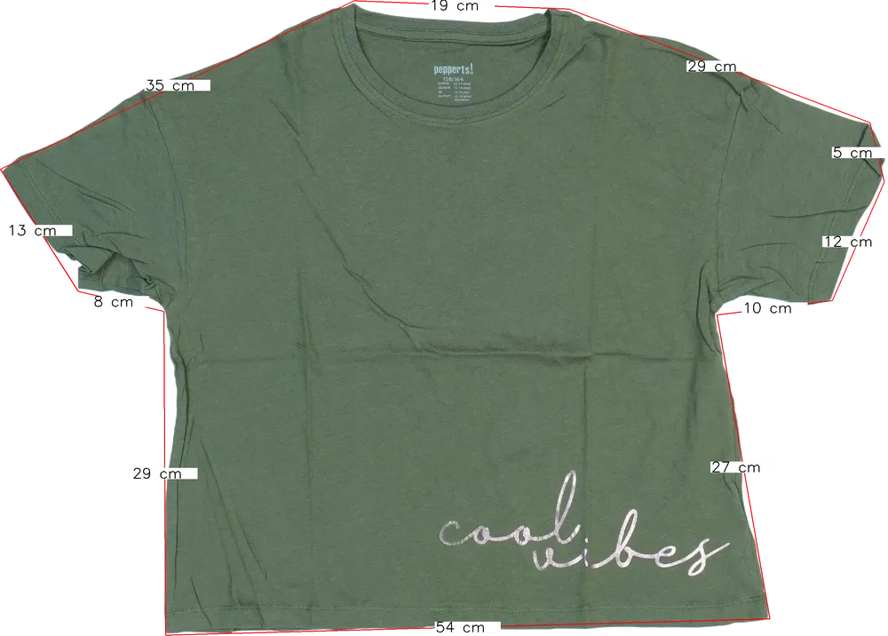 Zöld Pepperts! Póló EU 164 / UK 14 év / US 14 év/XL
