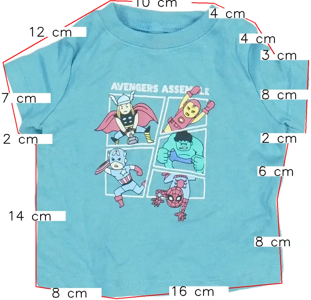 Kék Marvel Póló EU 62 / UK 0-3 hónap / US 0-3 hónap