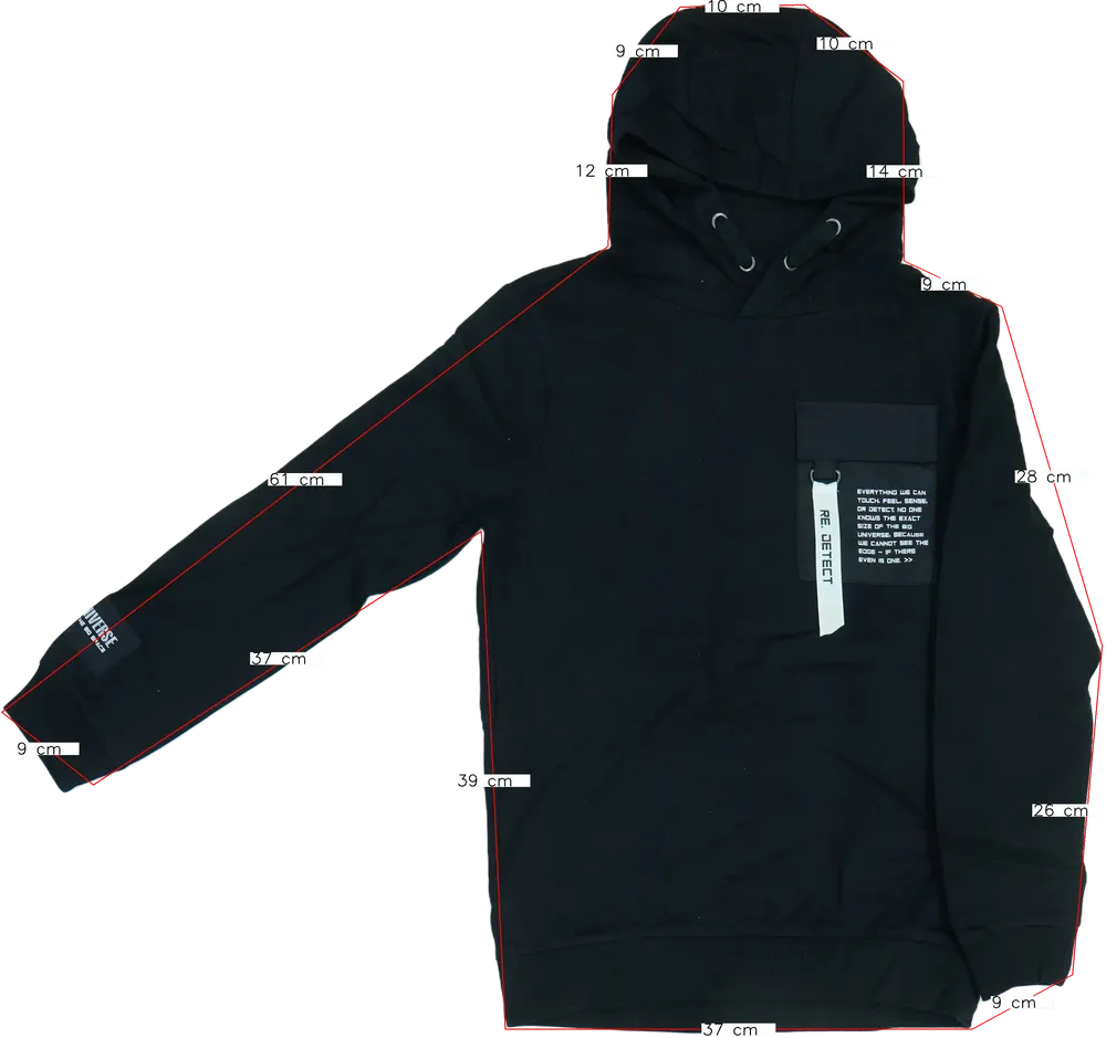 Fekete Europe Kids Kapucnis pulóver EU 152 / UK 12 év / US 12 év/L