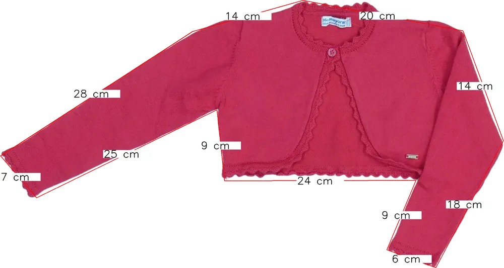 Rózsaszín Mayoral Bolero EU 98 / UK 3 év / US 3T