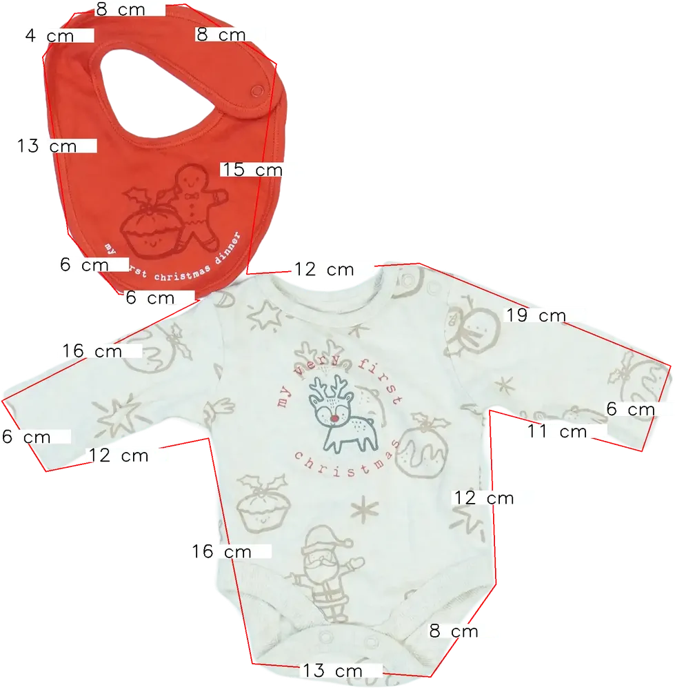 Multicoloured George 2-piece set - Top EU 50 / UK Newborn / US Newborn