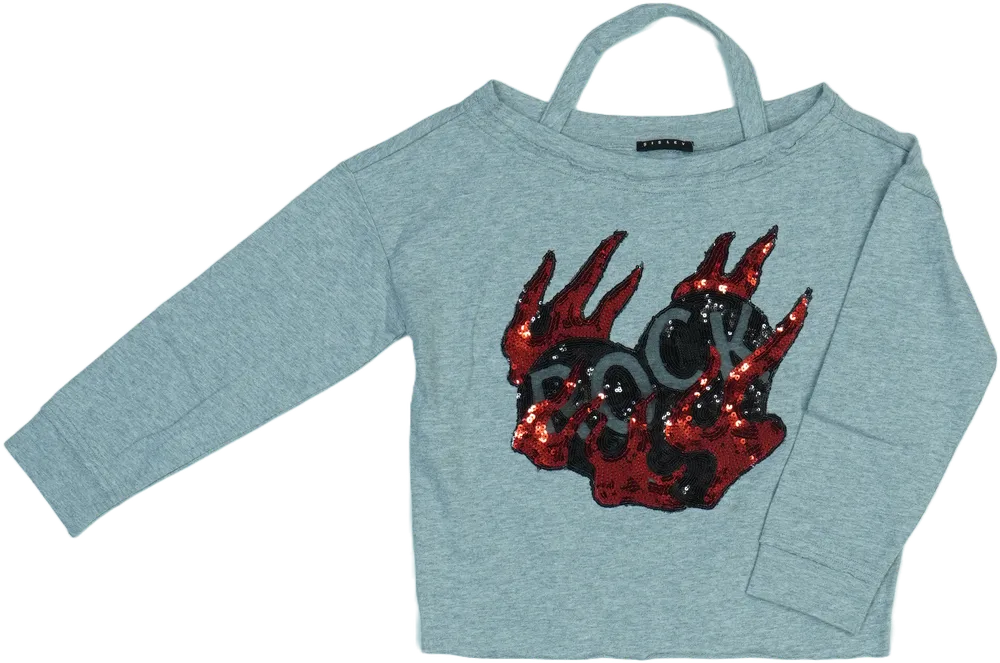 Szürke Sisley Hosszú ujjú felső EU 128 / UK 8 év / US 8 év/M