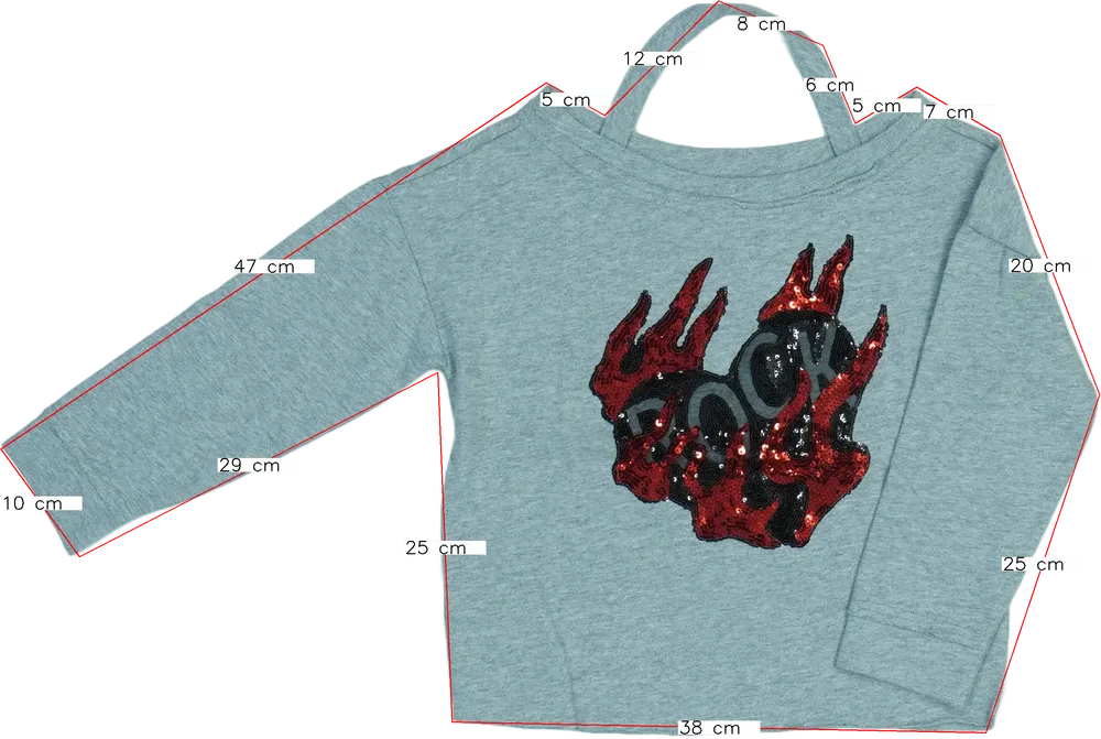 Szürke Sisley Hosszú ujjú felső EU 122 / UK 7 év / US 7 év/M