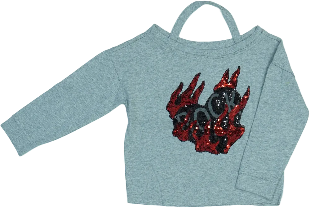 Szürke Sisley Hosszú ujjú felső EU 122 / UK 7 év / US 7 év/M