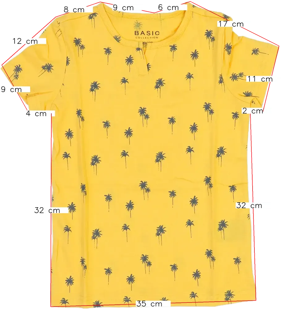 Sárga (narancs) Basic Collection Póló EU 128 / UK 8 év / US 8 év/M