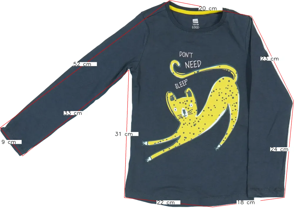 Szürke Hema Pizsama felső EU 128 / UK 8 év / US 8 év/M