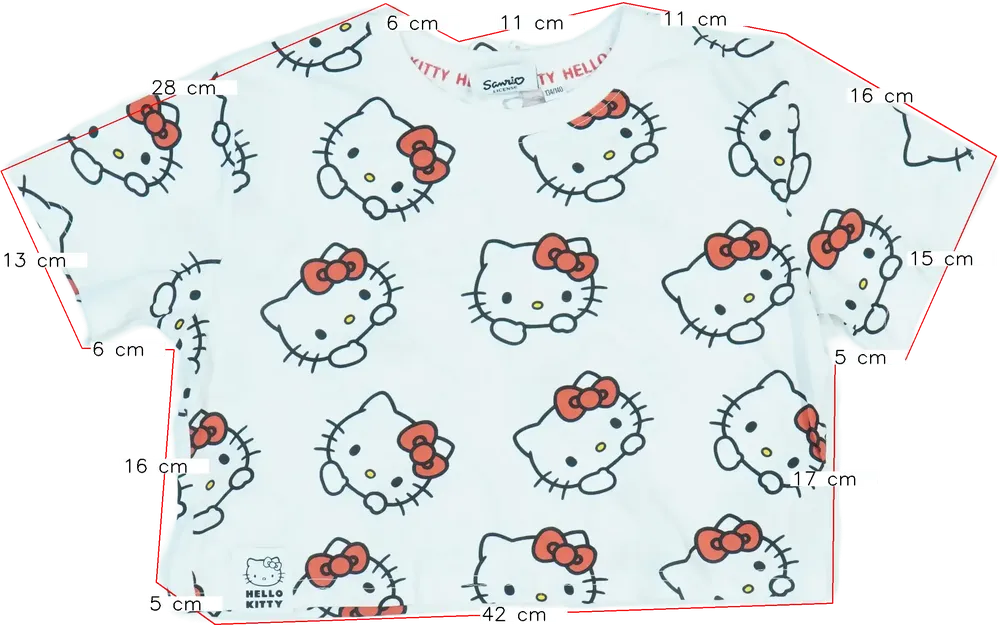 Fehér Hello Kitty Póló EU 140 / UK 10 év / US 10 év/L