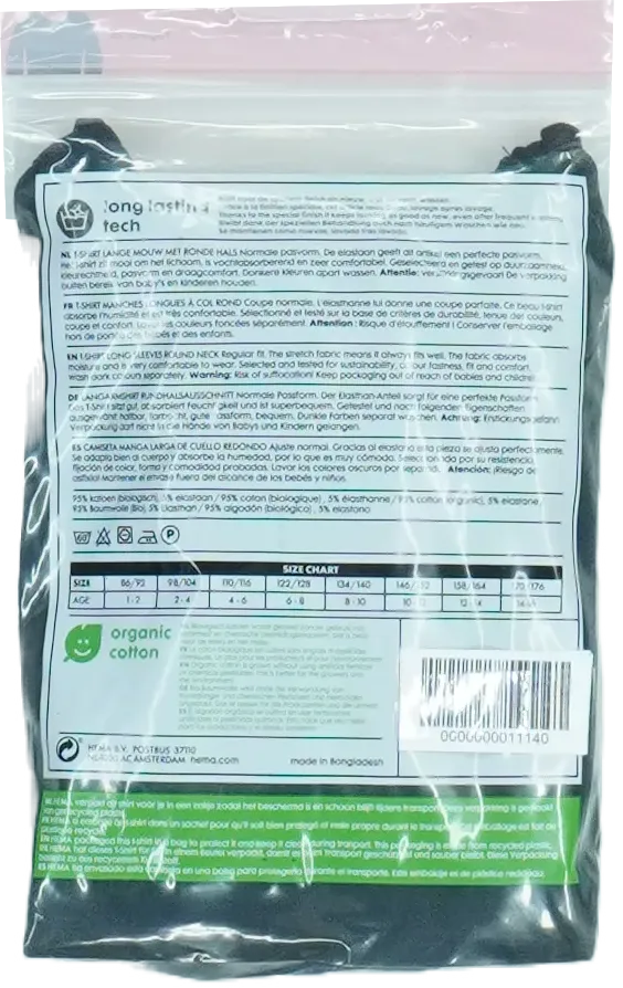 Fekete Hema Hosszú ujjú felső EU 104 / UK 4 év / US 4T/XS