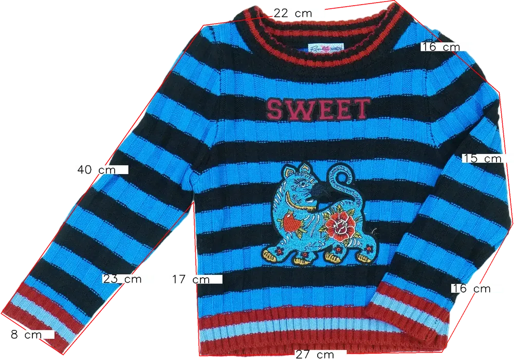 Kék Rosalita Kötött pulcsi EU 104 / UK 4 év / US 4T/XS