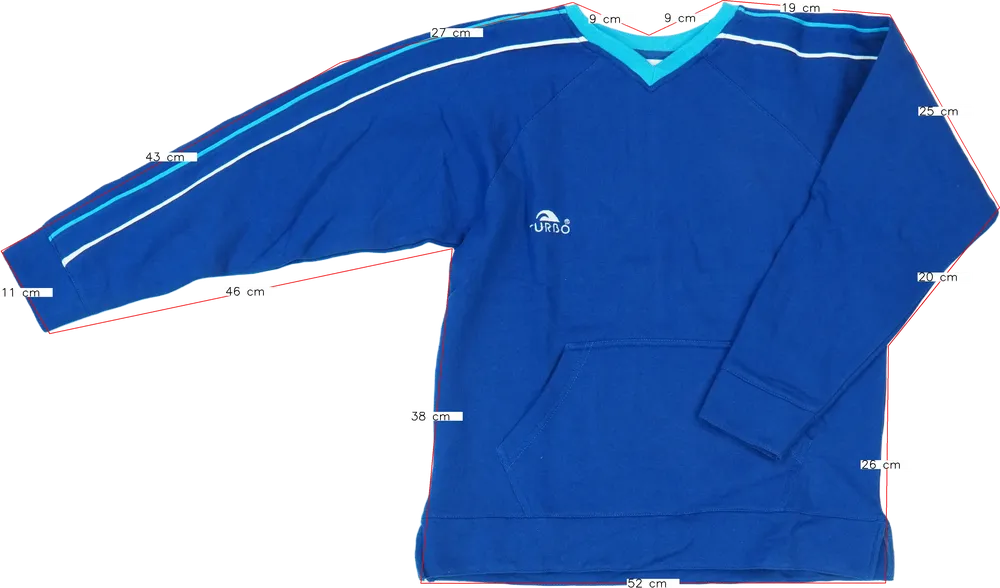 Kék Turbo Pulóver EU 176 / UK 16 év / US XL