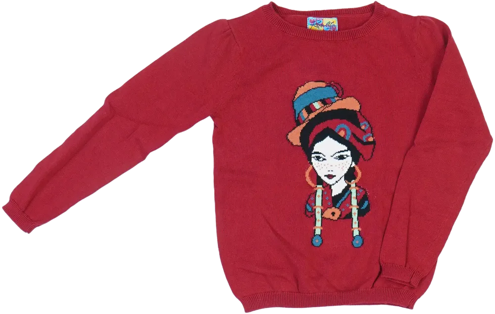 Piros Rosalita Kötött pulcsi EU 104 / UK 4 év / US 4T/XS