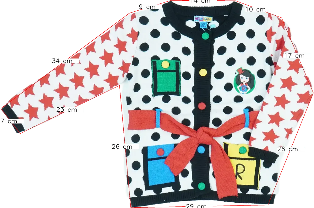 Fehér Rosalita Kardigán EU 104 / UK 4 év / US 4T/XS