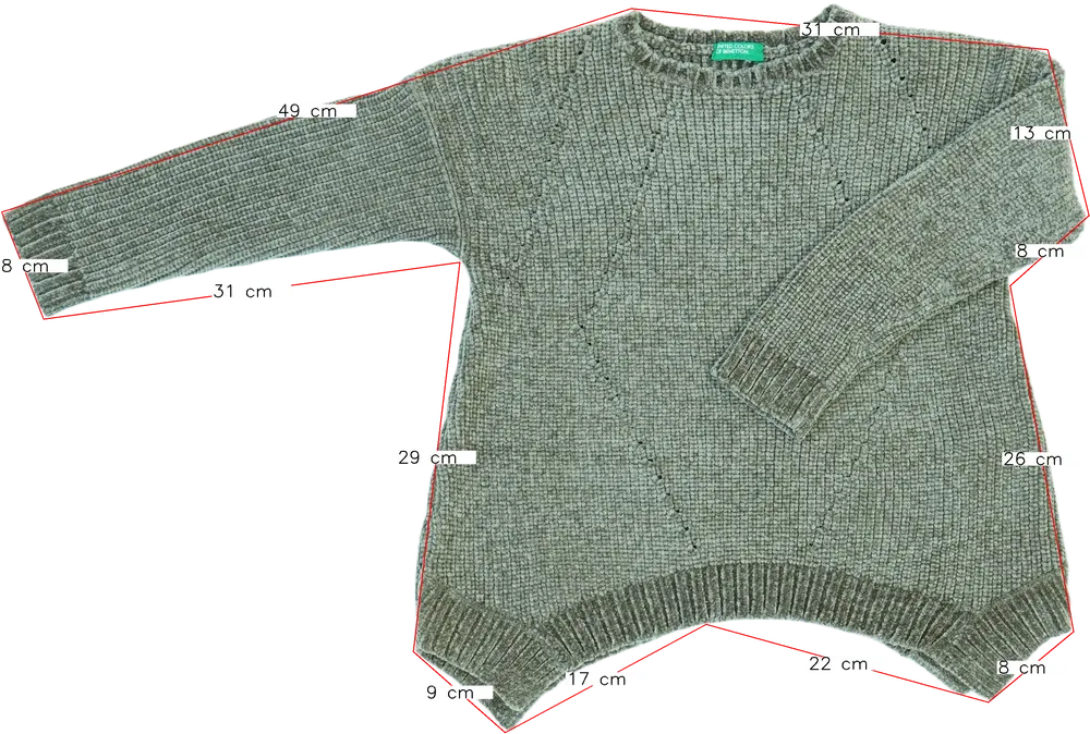 Zöld Benetton Kötött pulcsi EU 128 / UK 8 év / US 8 év/M