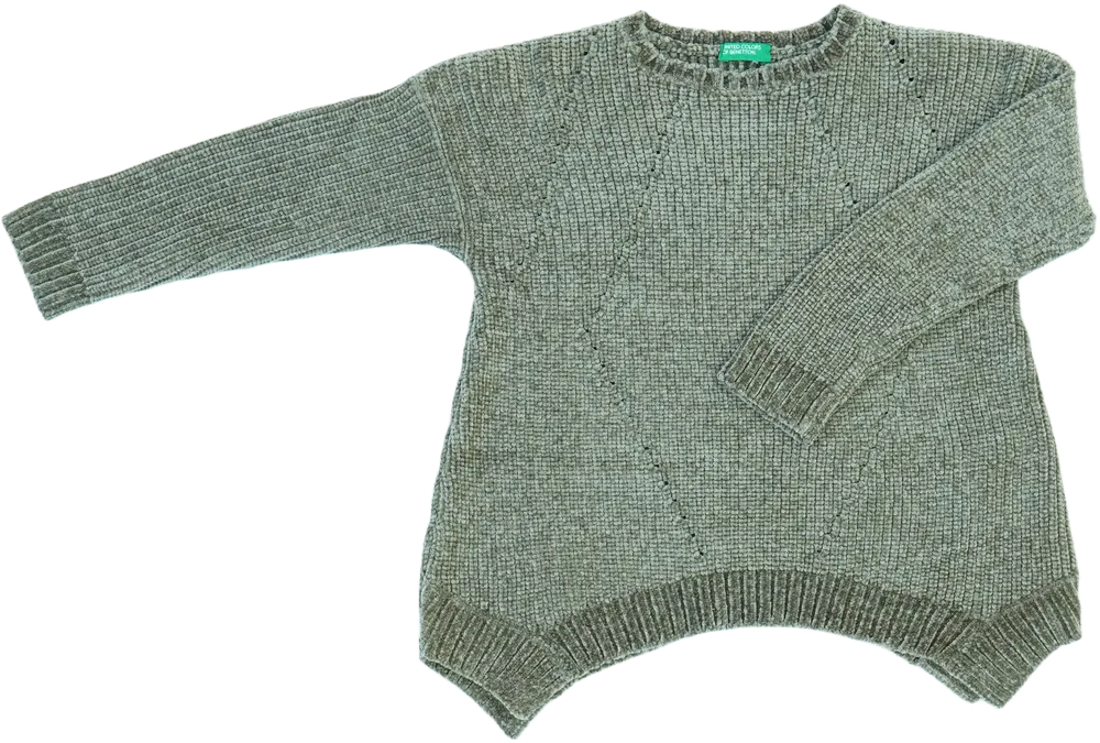 Zöld Benetton Kötött pulcsi EU 128 / UK 8 év / US 8 év/M