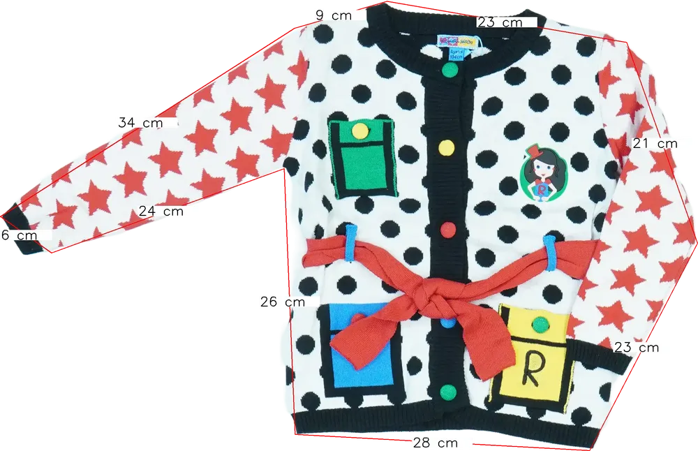 Fehér Rosalita Kardigán EU 104 / UK 4 év / US 4T/XS