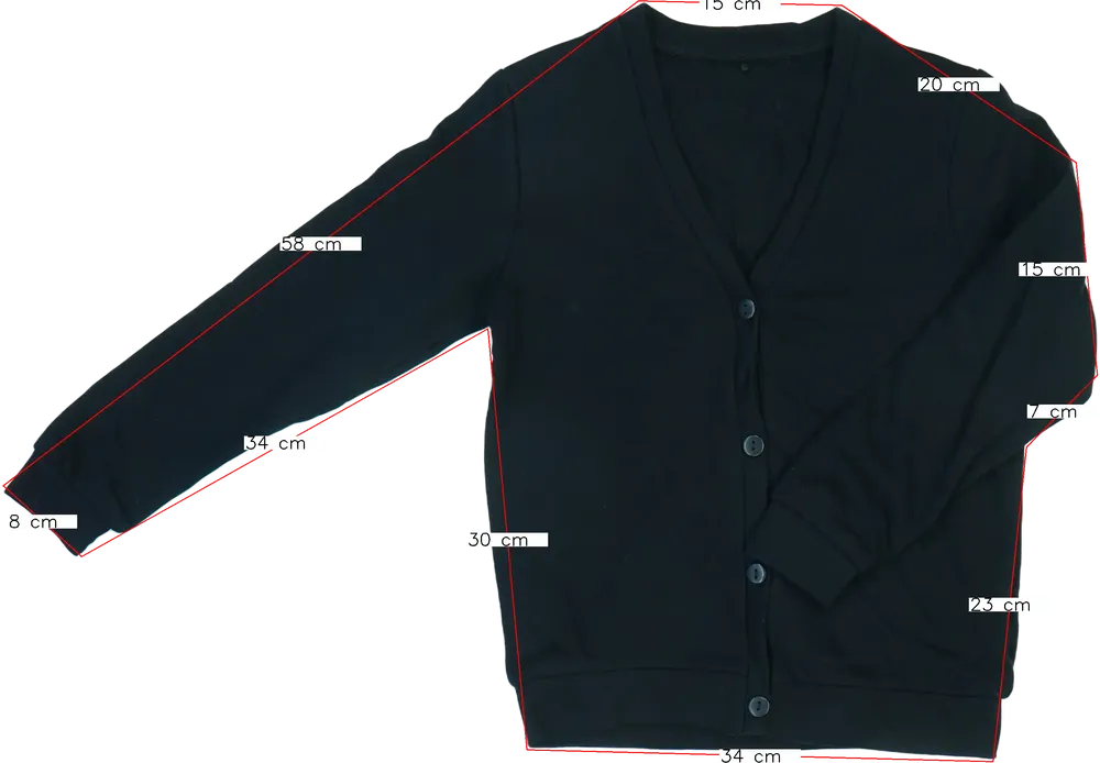 Fekete George Kardigán EU 134 / UK 9 év / US 9 év/L