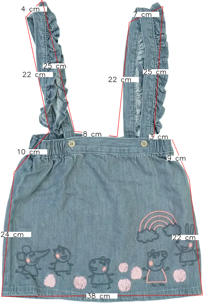 Szürke Peppa Pig Kantáros szoknya EU 104 / UK 4 év / US 4T/XS