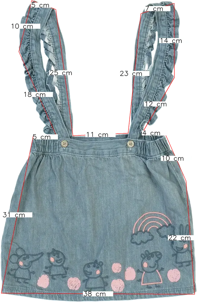 Szürke Peppa Pig Kantáros szoknya EU 110 / UK 5 év / US 5 év/XS