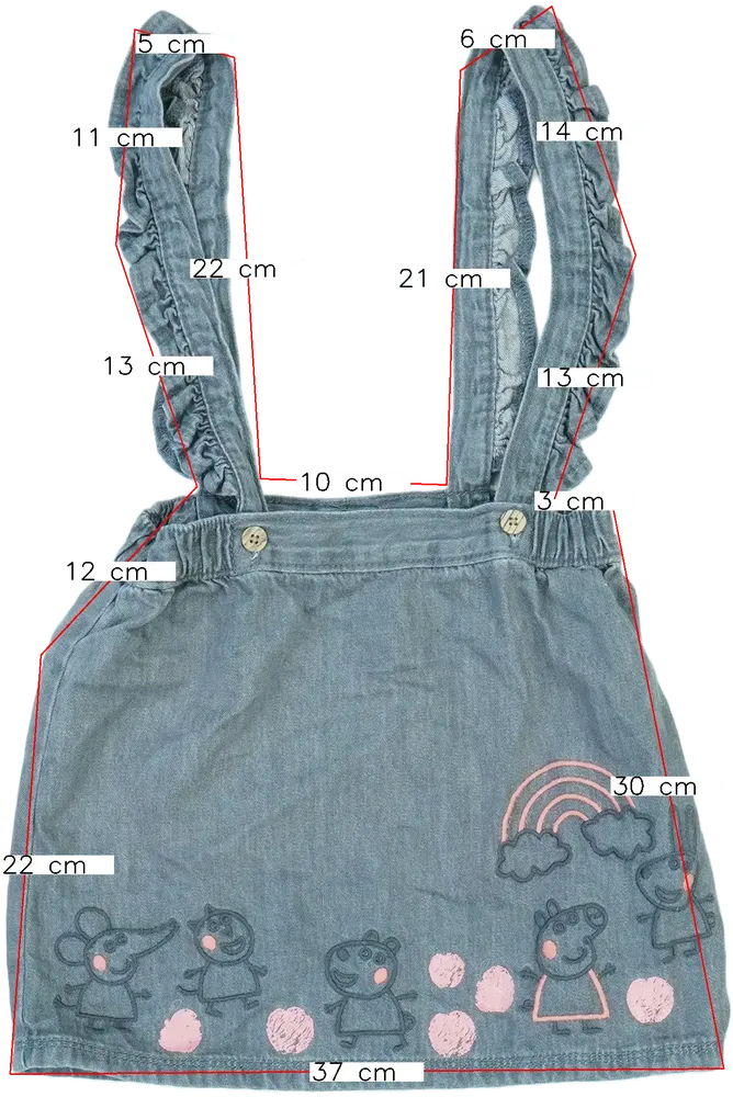 Szürke Peppa Pig Kantáros szoknya EU 104 / UK 4 év / US 4T/XS