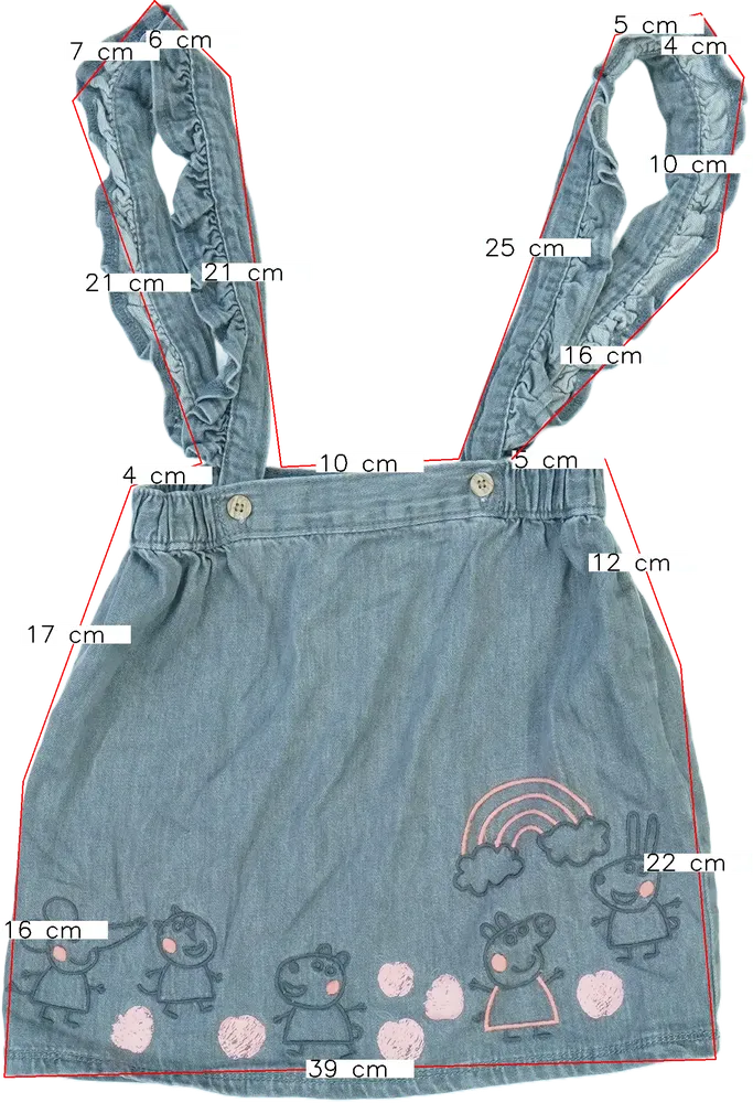 Szürke Peppa Pig Kantáros szoknya EU 116 / UK 6 év / US 6 év/S