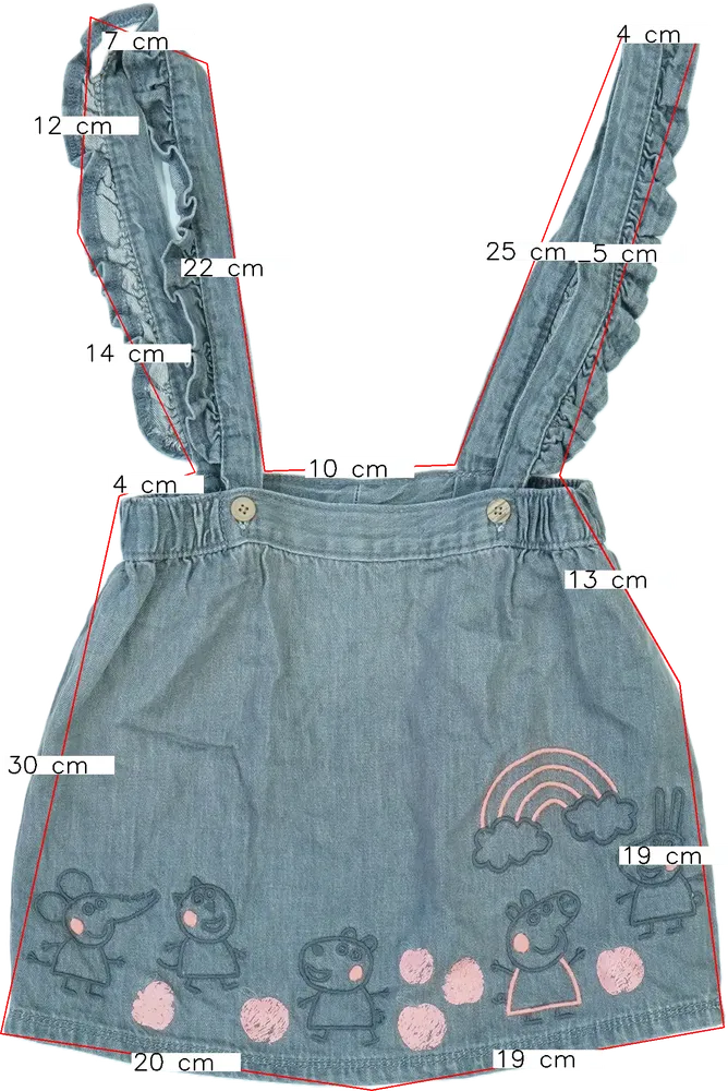 Szürke Peppa Pig Kantáros szoknya EU 110 / UK 5 év / US 5 év/XS